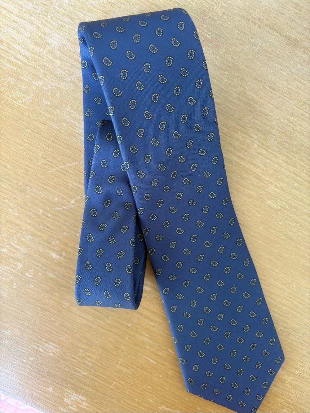 Vintage Liberty of London Silk Navy Paisley Silk Tie